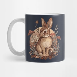 Vintage Spring Flowers Wild Mushroom Rabbit Woodland Forest Mug